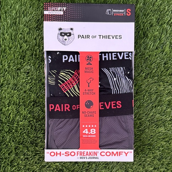 Pair of Thieves Black and Gray Boxer Briefs - 2 Pack - Picture 1 of 2